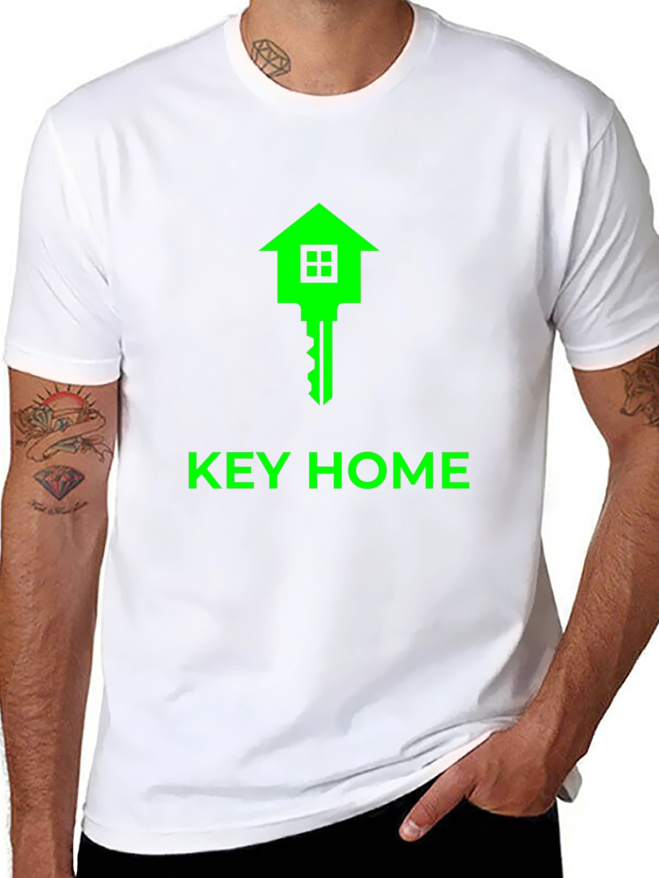 Key Home Graphic Tee - Soft Black Cotton T-Shirt