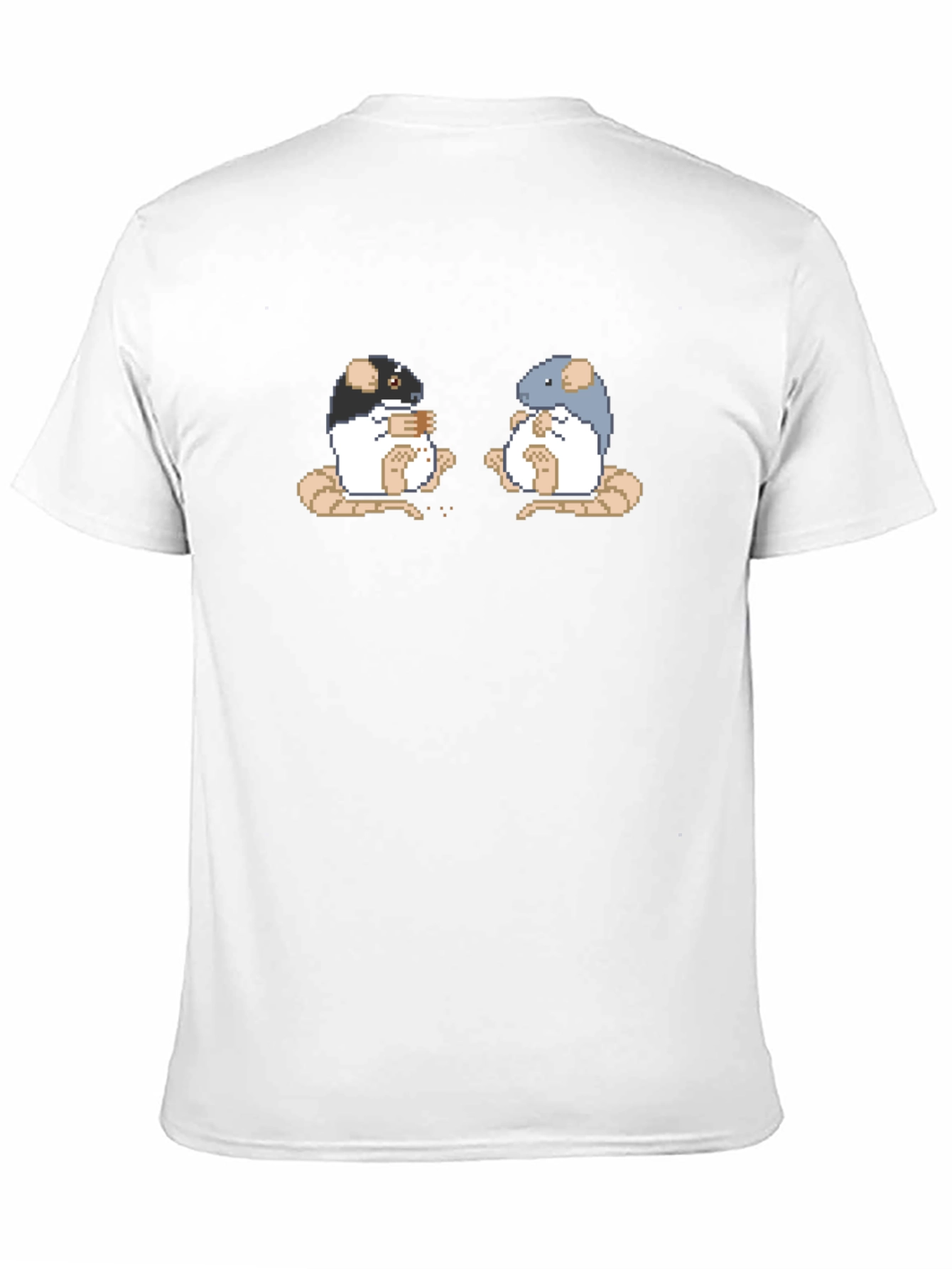 Pixel Art Rats on Black T-Shirt