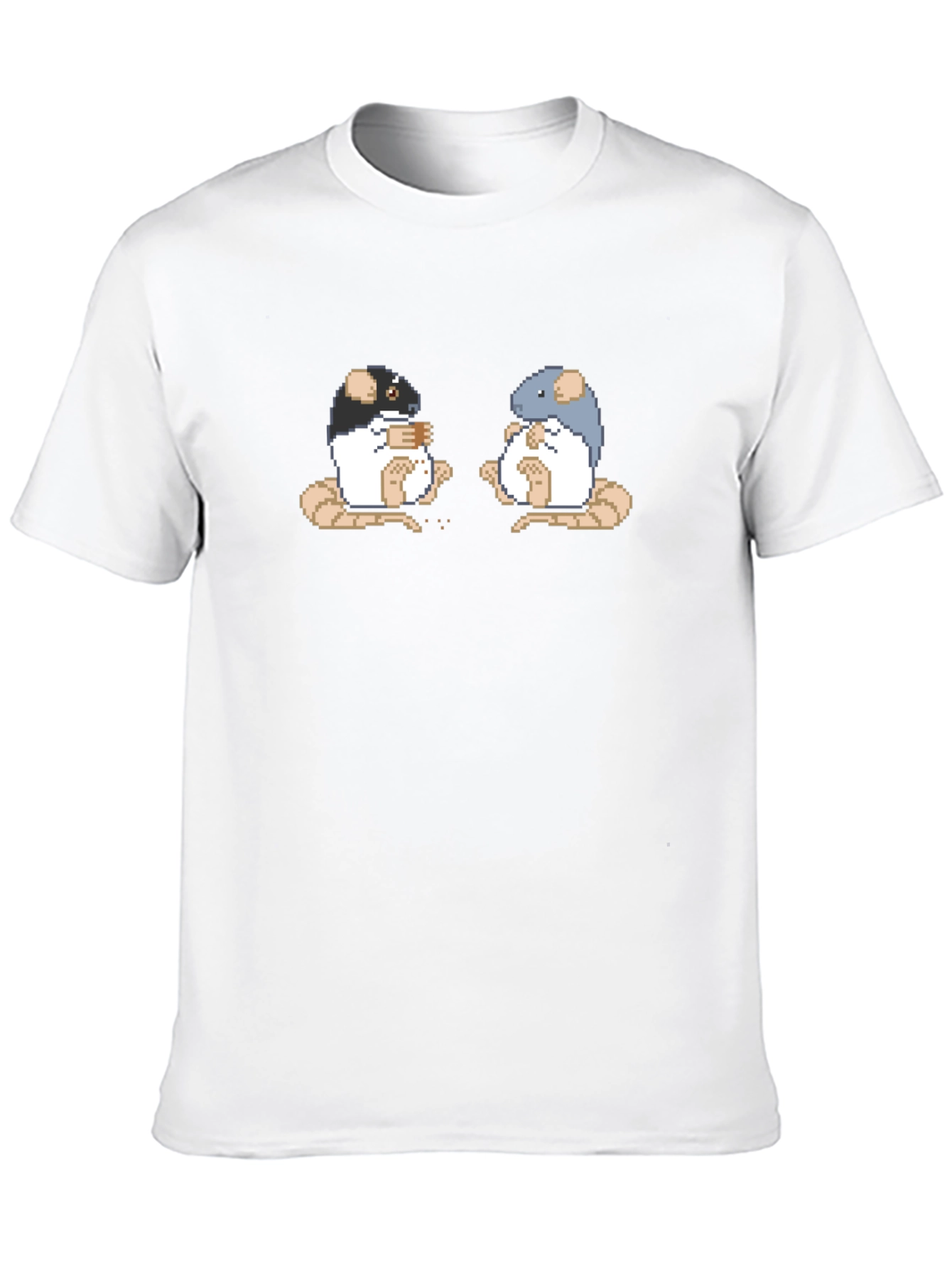 Pixel Art Rats on Black T-Shirt