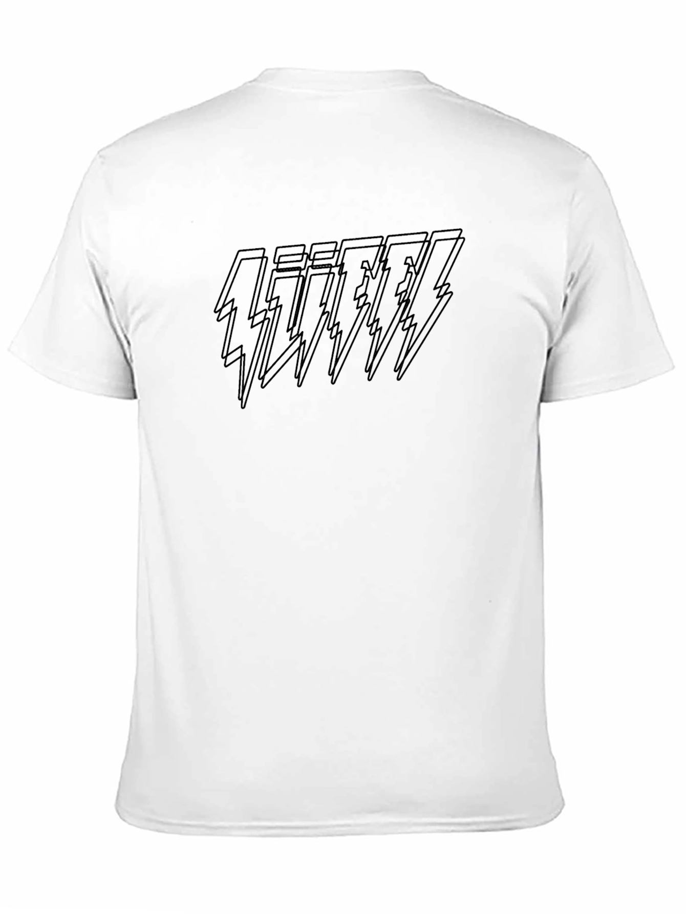 Edgy Black Lightning Bolt Graphic T-Shirt
