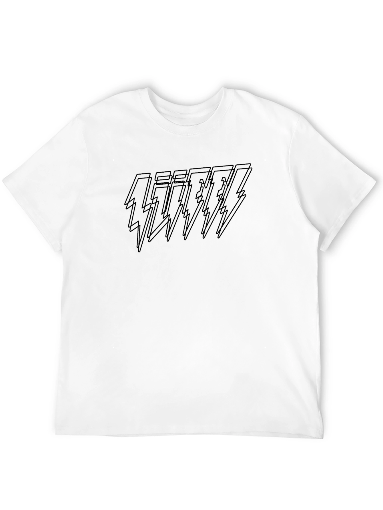Edgy Black Lightning Bolt Graphic T-Shirt