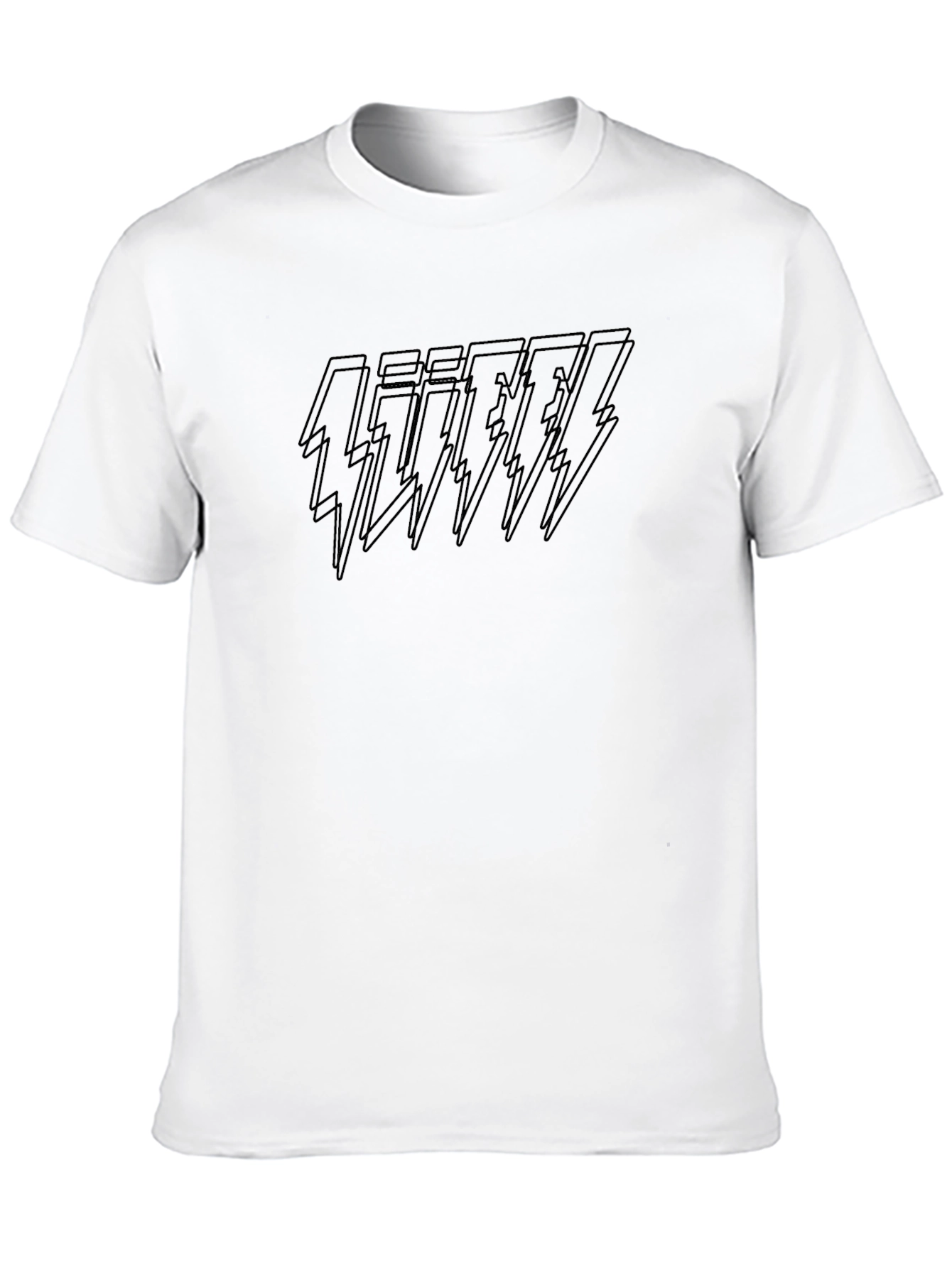 Edgy Black Lightning Bolt Graphic T-Shirt