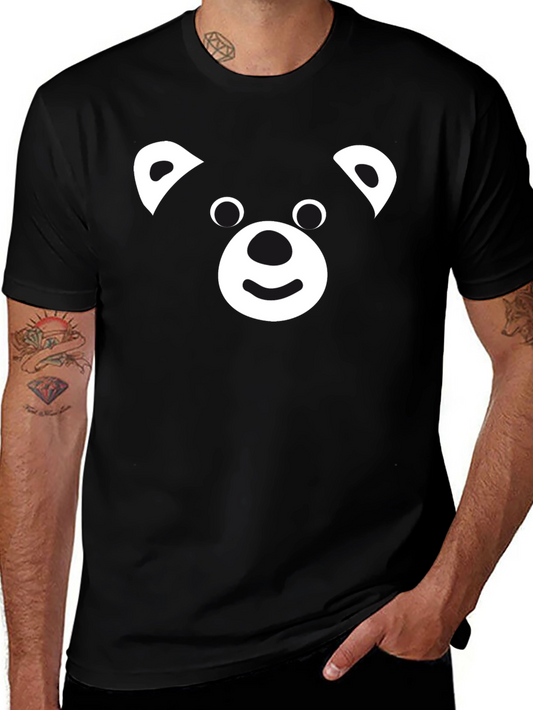 Cute Bear Face Black Graphic Tee