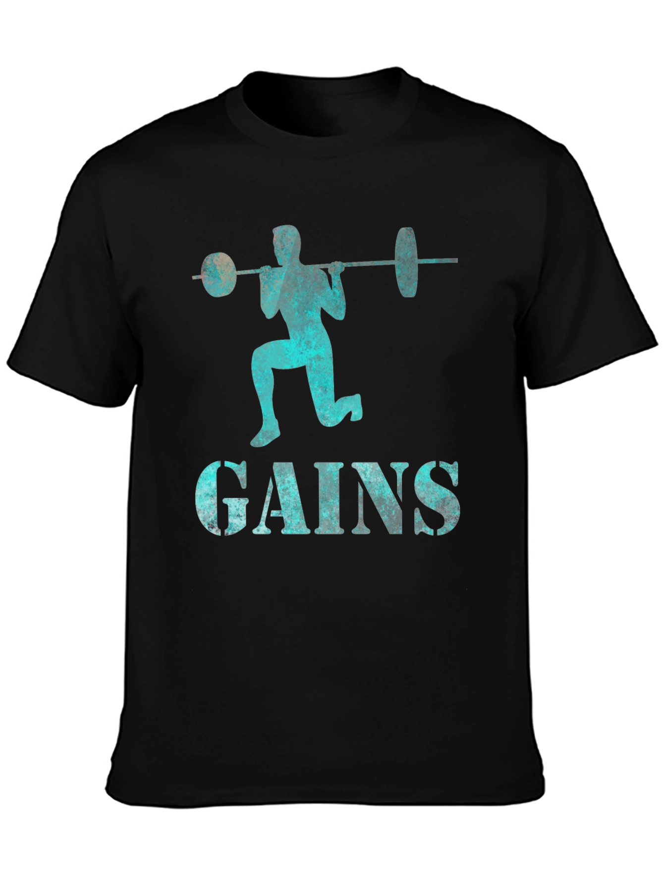 Gains Barbell Squat T-Shirt - Fitness Apparel