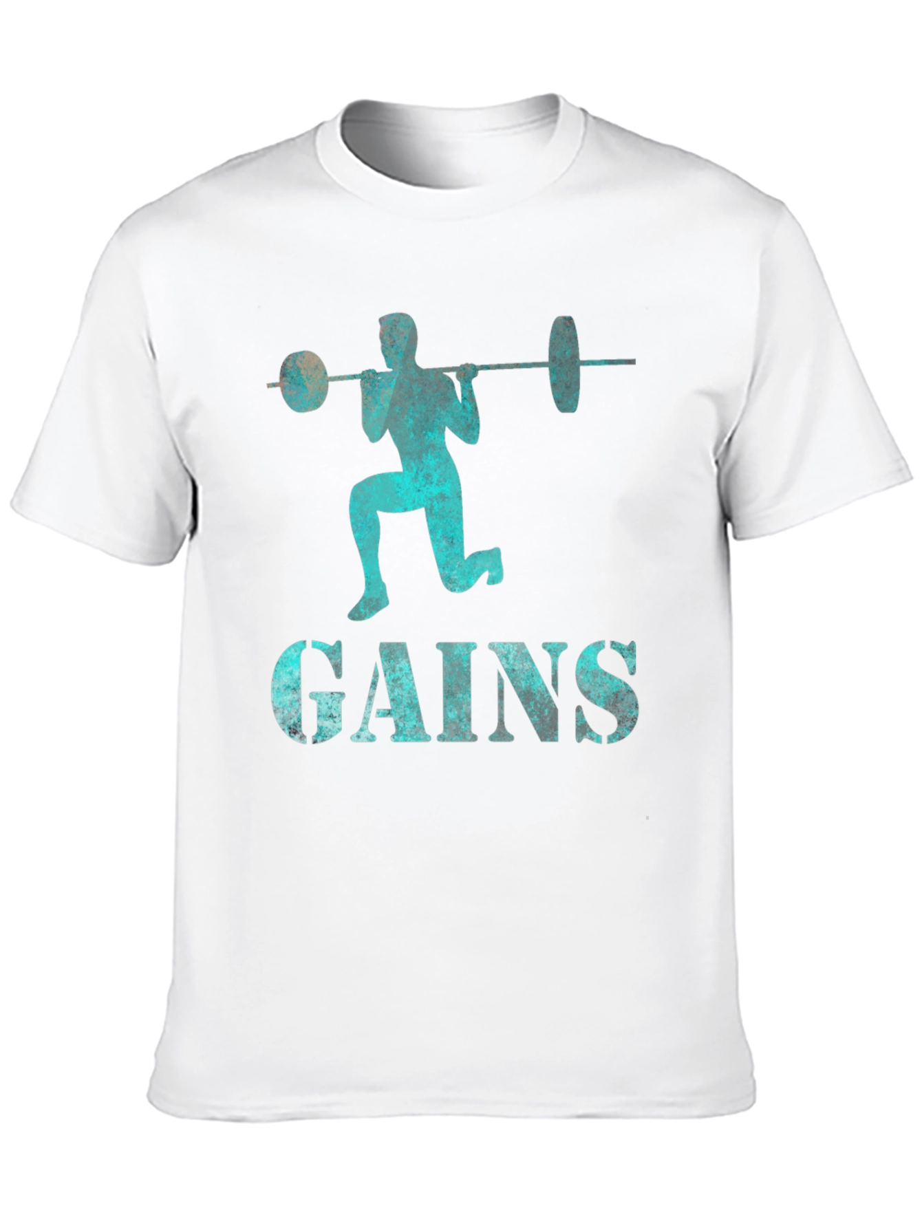 Gains Barbell Squat T-Shirt - Fitness Apparel