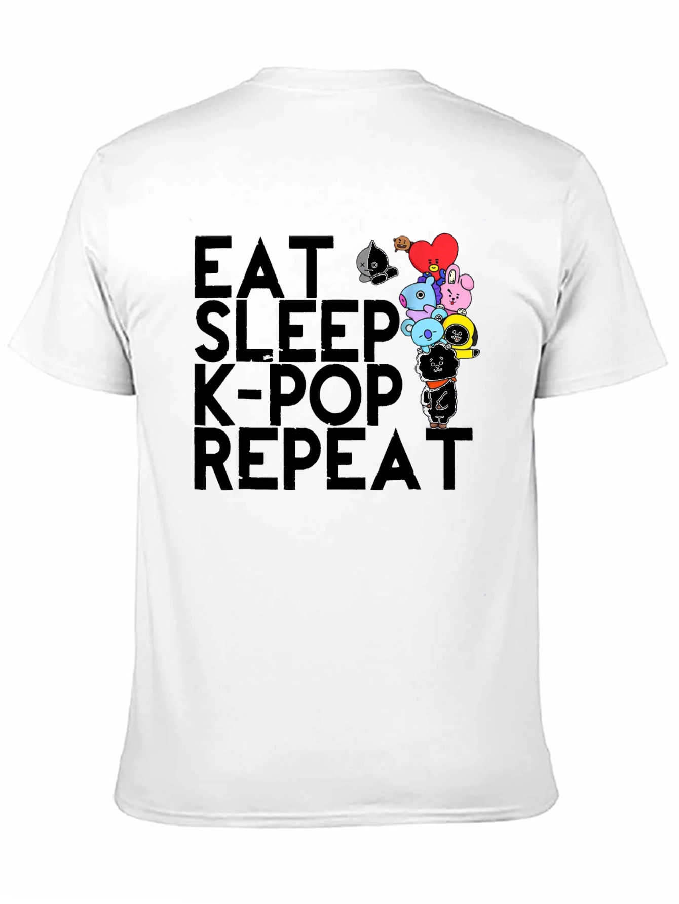 Eat Sleep K-Pop Repeat Black Graphic Tee