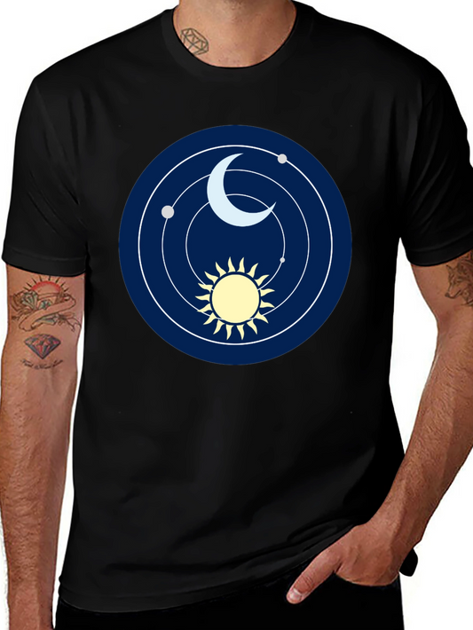 Cosmic Sun and Moon Graphic T-Shirt