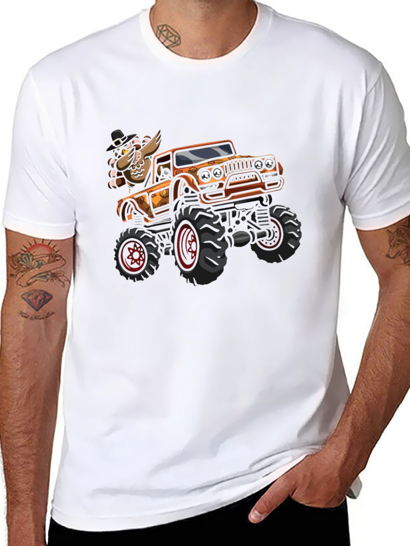 Thanksgiving Turkey Monster Truck Graphic Tee