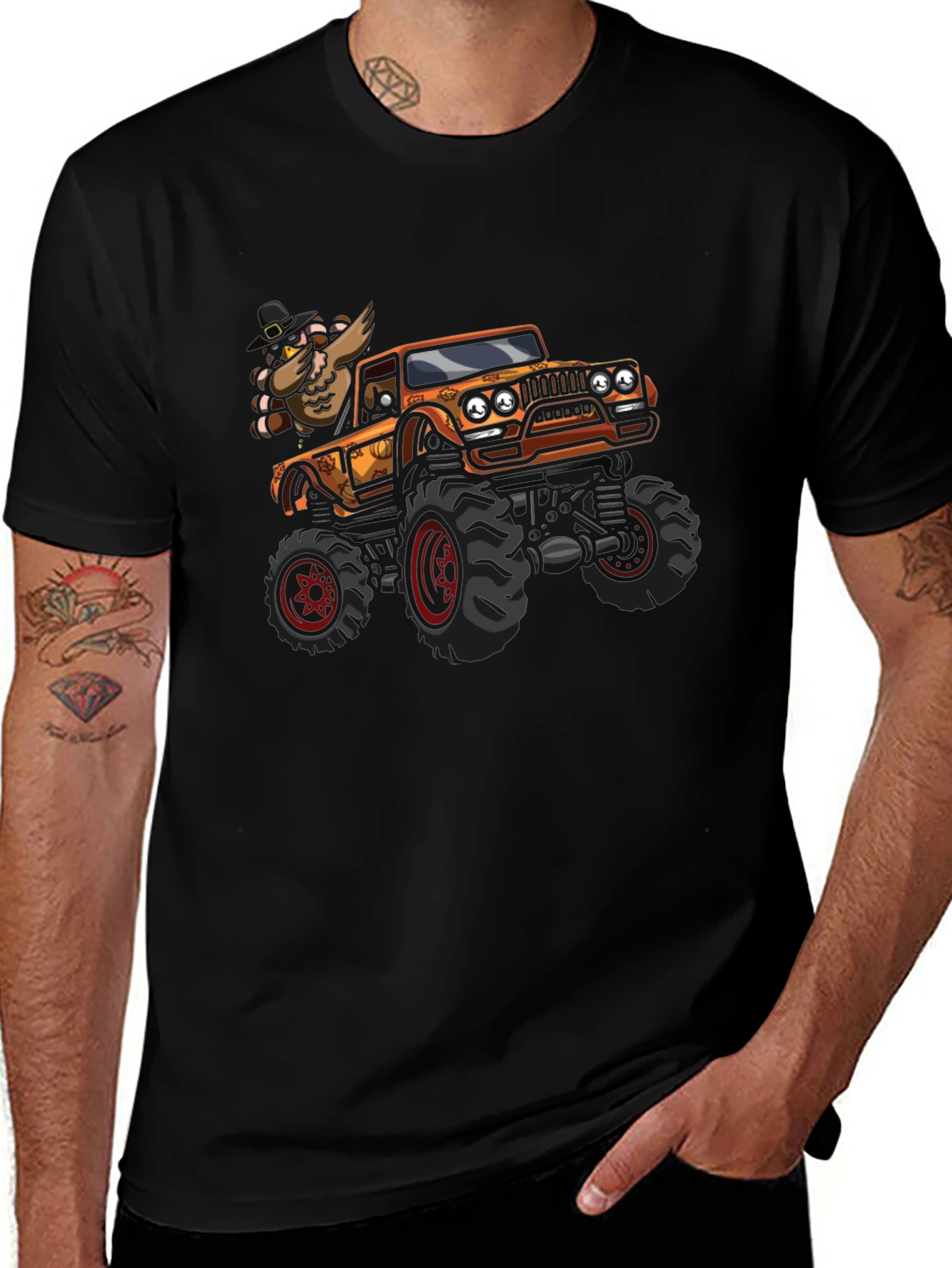 Thanksgiving Turkey Monster Truck Graphic Tee