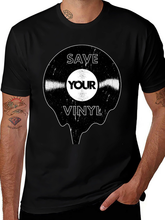 Save Your Vinyl Record Graphic T-Shirt - Retro Music Lover Tee