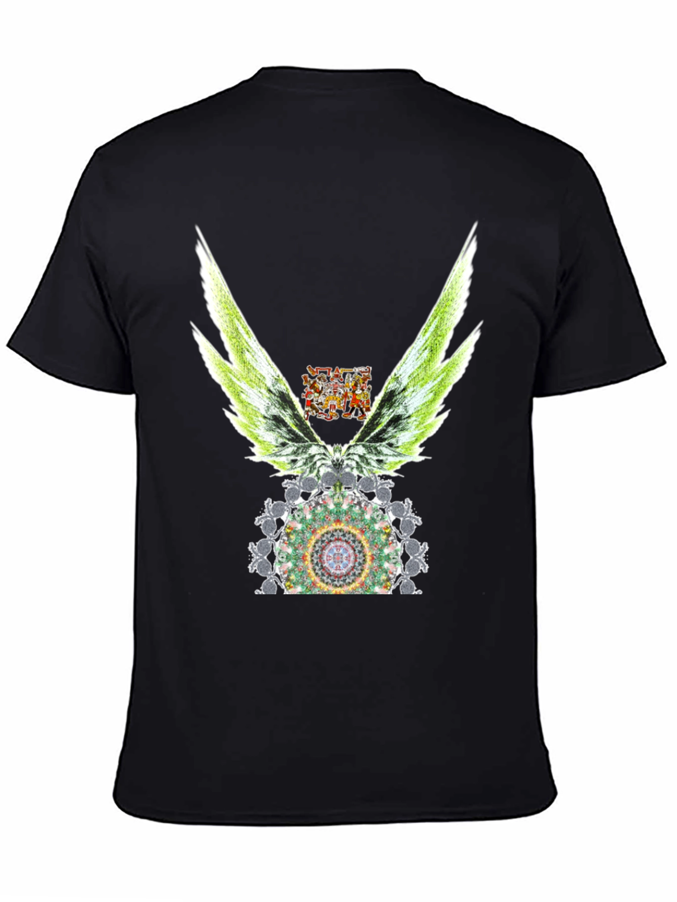 Winged Mandala Graphic Tee - Stylish Black T-Shirt