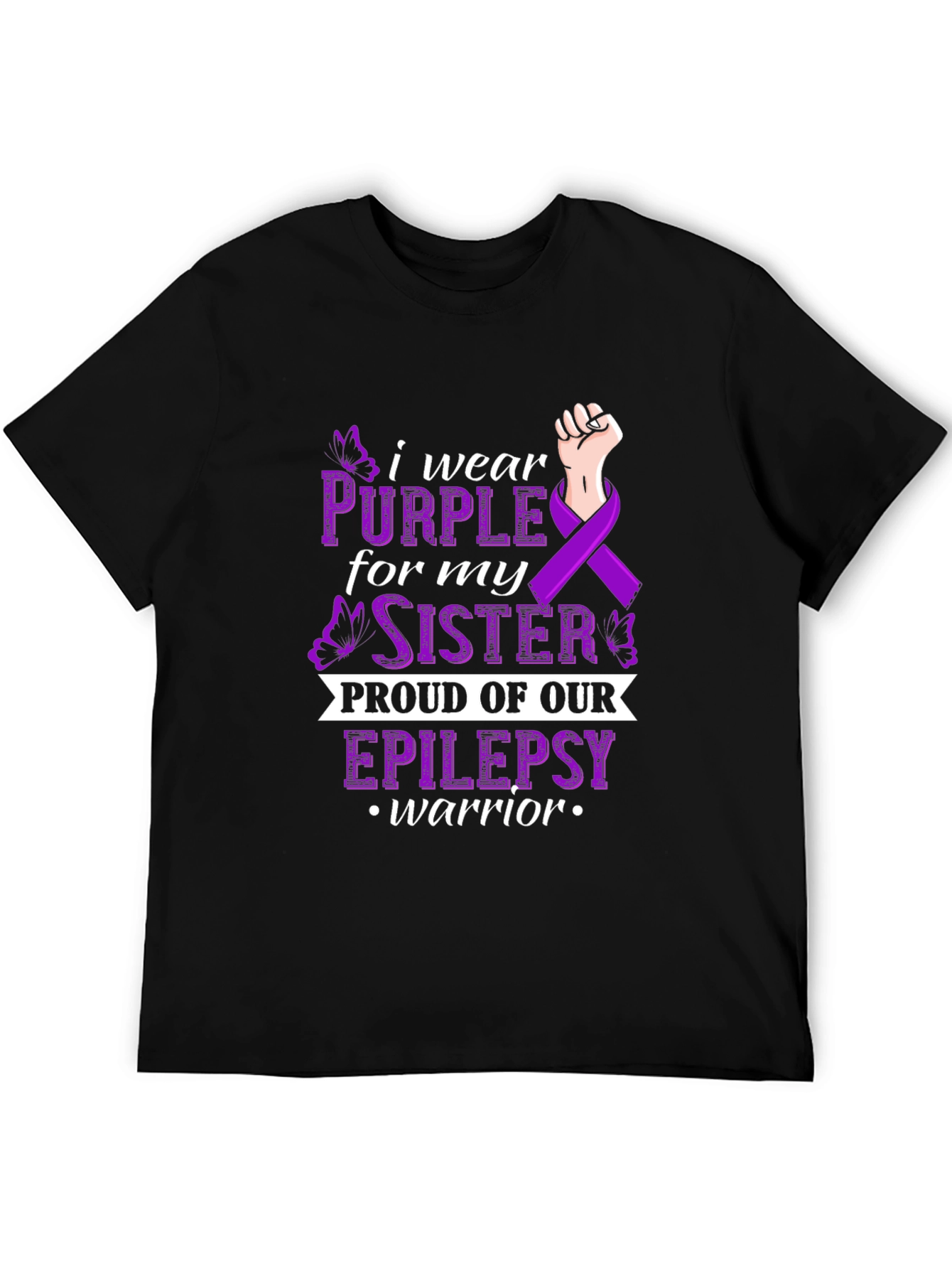 Epilepsy Awareness T-Shirt - Proud Sister Warrior Tee