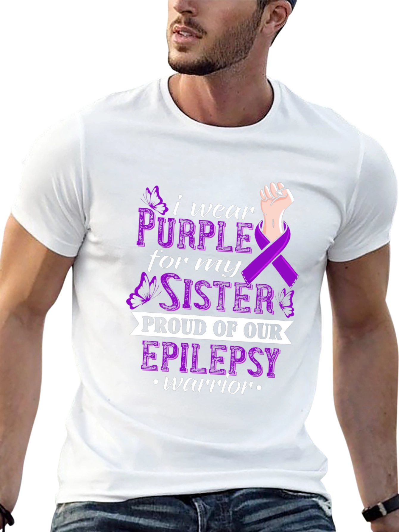 Epilepsy Awareness T-Shirt - Proud Sister Warrior Tee