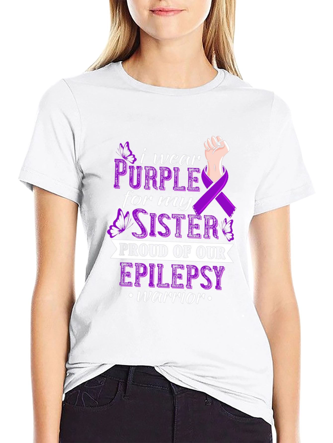 Epilepsy Awareness T-Shirt - Proud Sister Warrior Tee