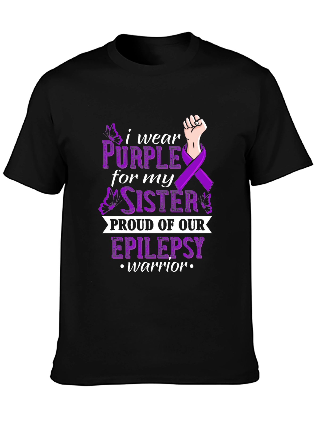 Epilepsy Awareness T-Shirt - Proud Sister Warrior Tee