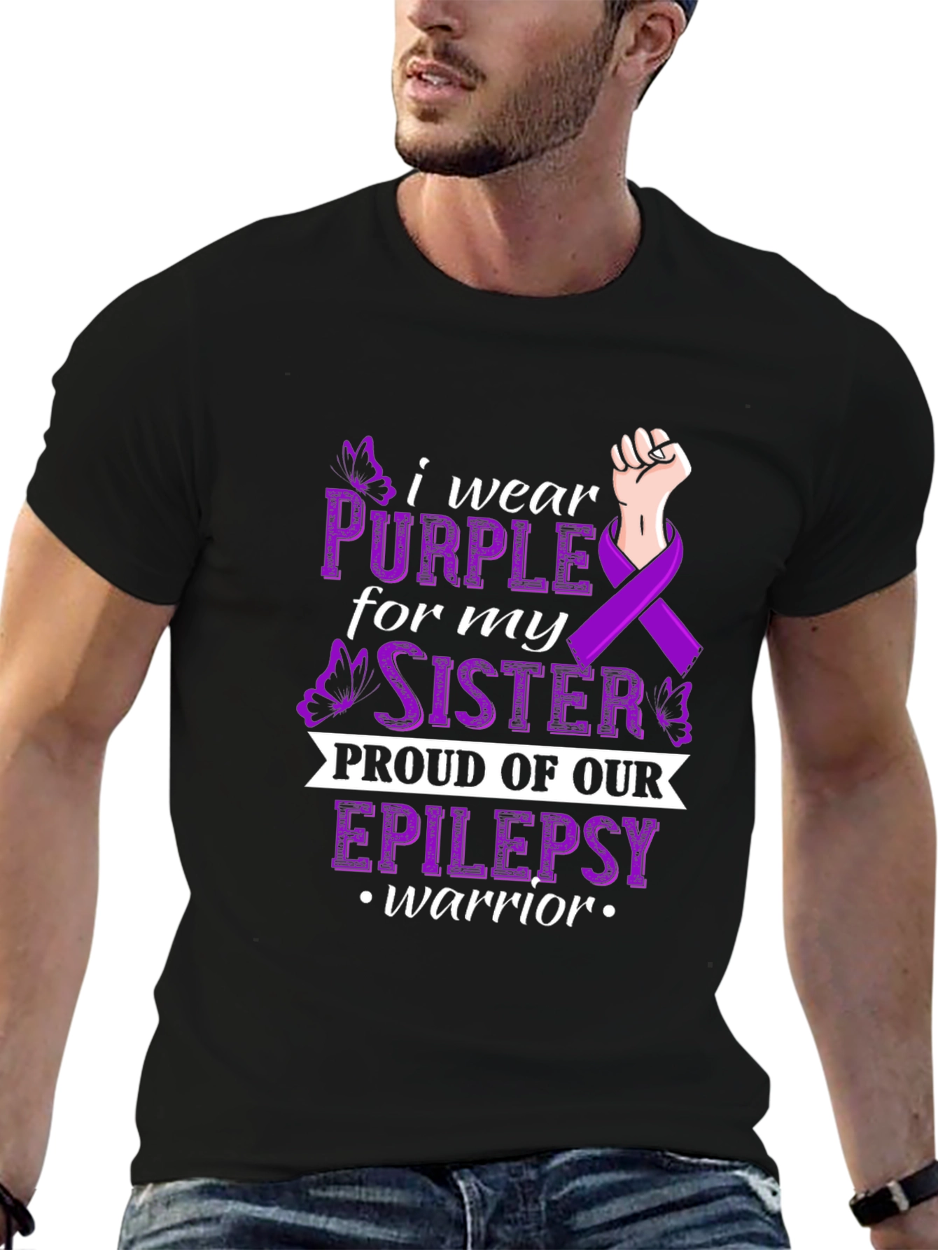Epilepsy Awareness T-Shirt - Proud Sister Warrior Tee