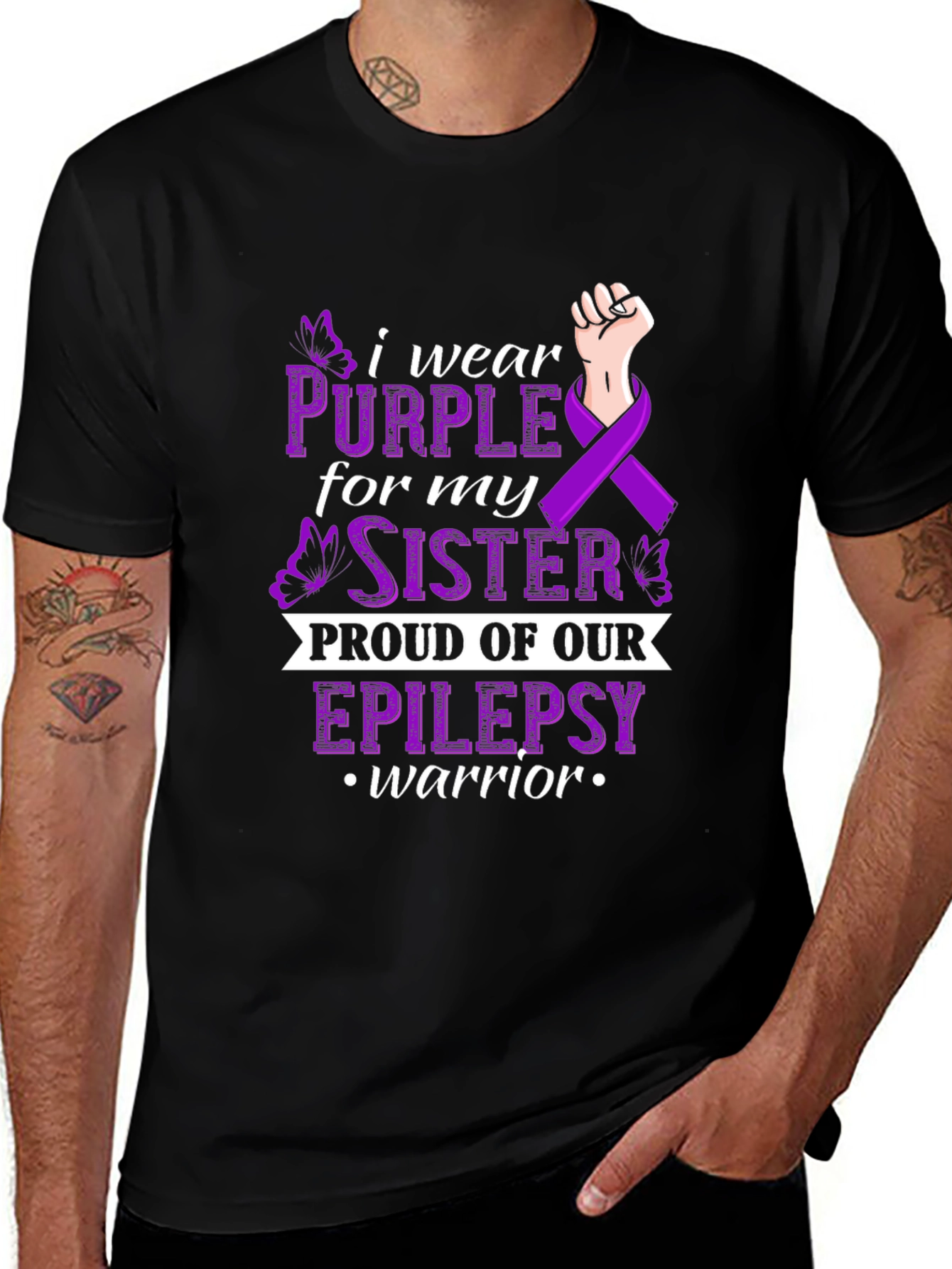 Epilepsy Awareness T-Shirt - Proud Sister Warrior Tee