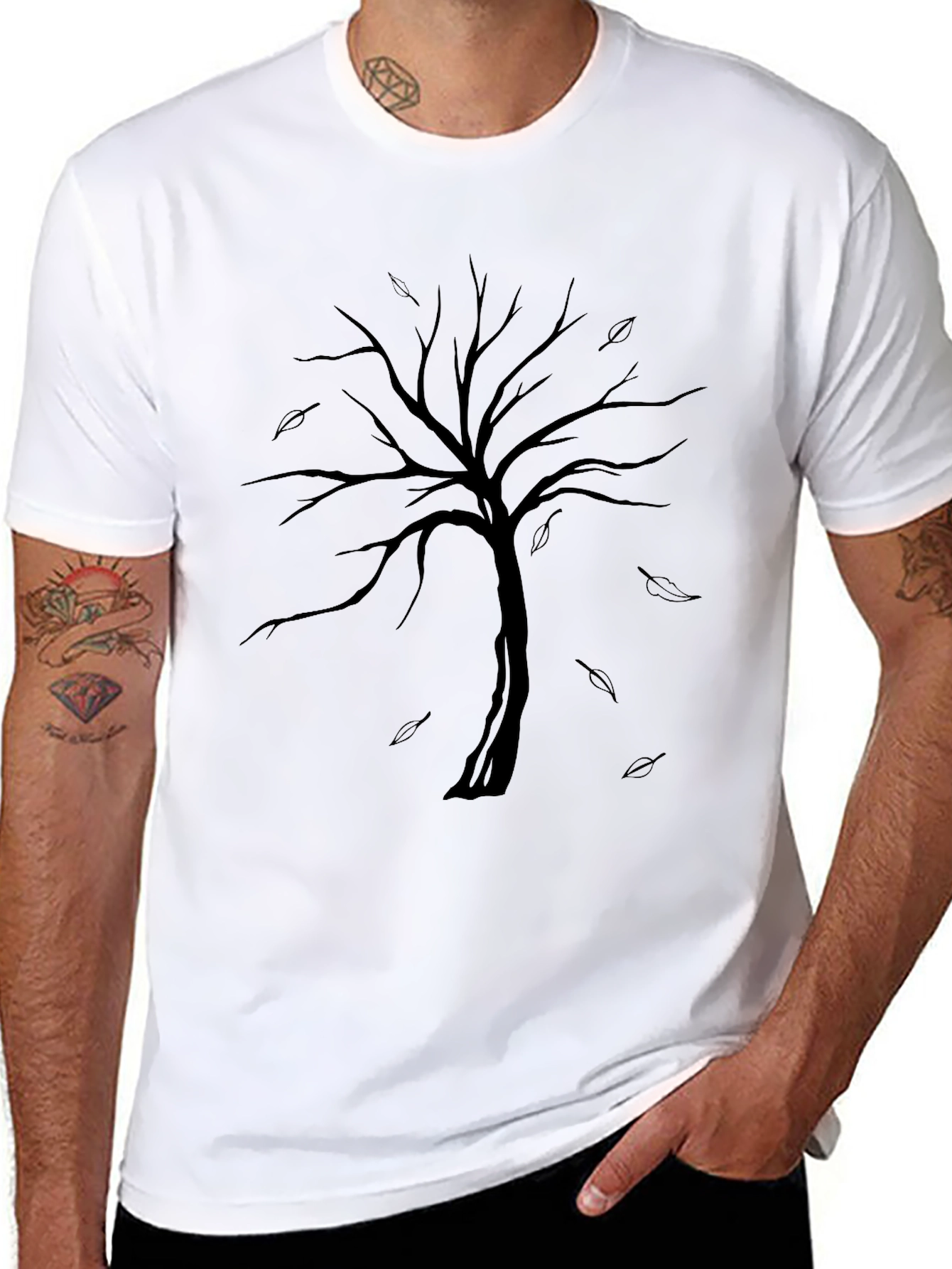 Tree Graphic Tee - Stylish Black T-Shirt
