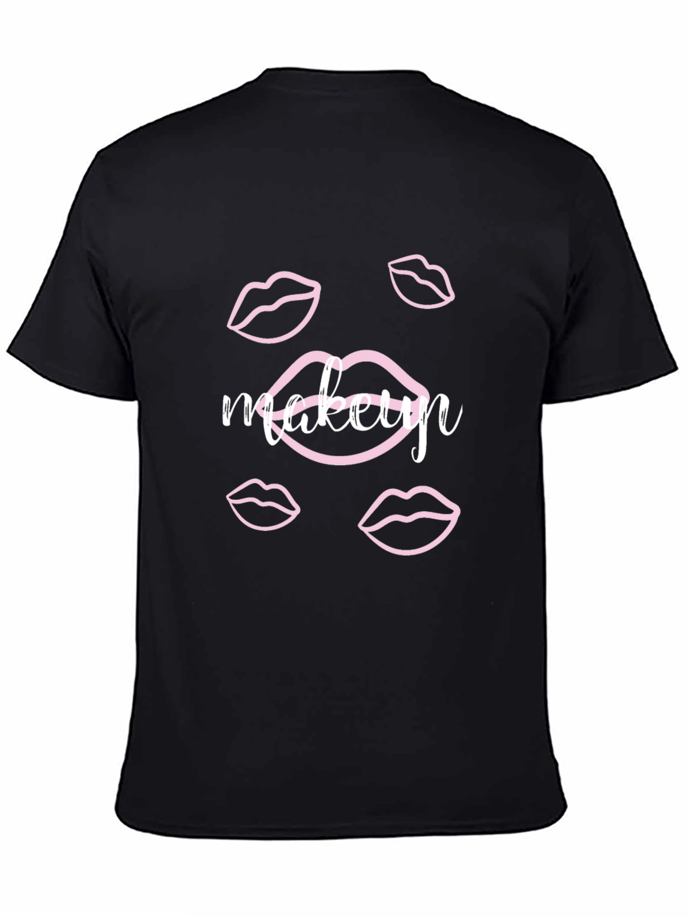 Makeup Lips Graphic Black T-Shirt