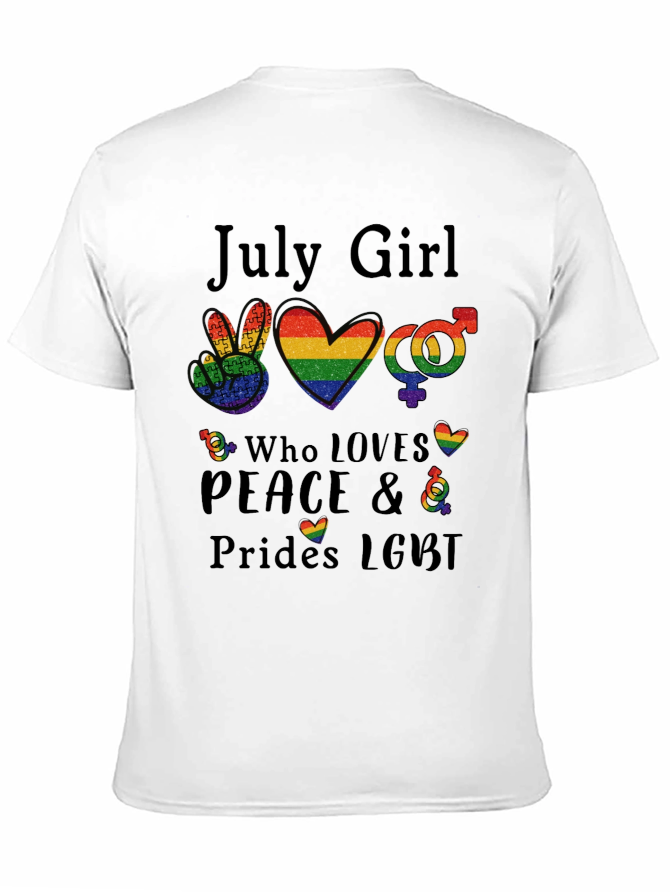 July Girl LGBT Pride Rainbow T-Shirt