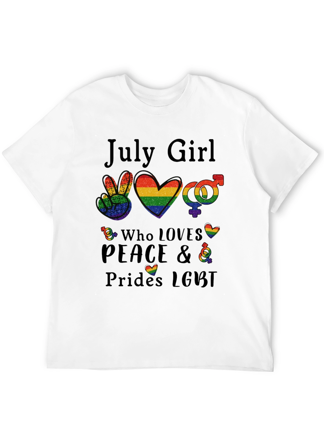 July Girl LGBT Pride Rainbow T-Shirt