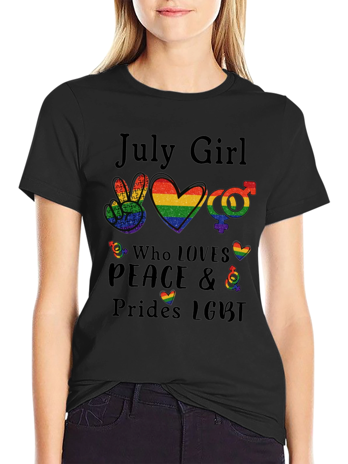 July Girl LGBT Pride Rainbow T-Shirt