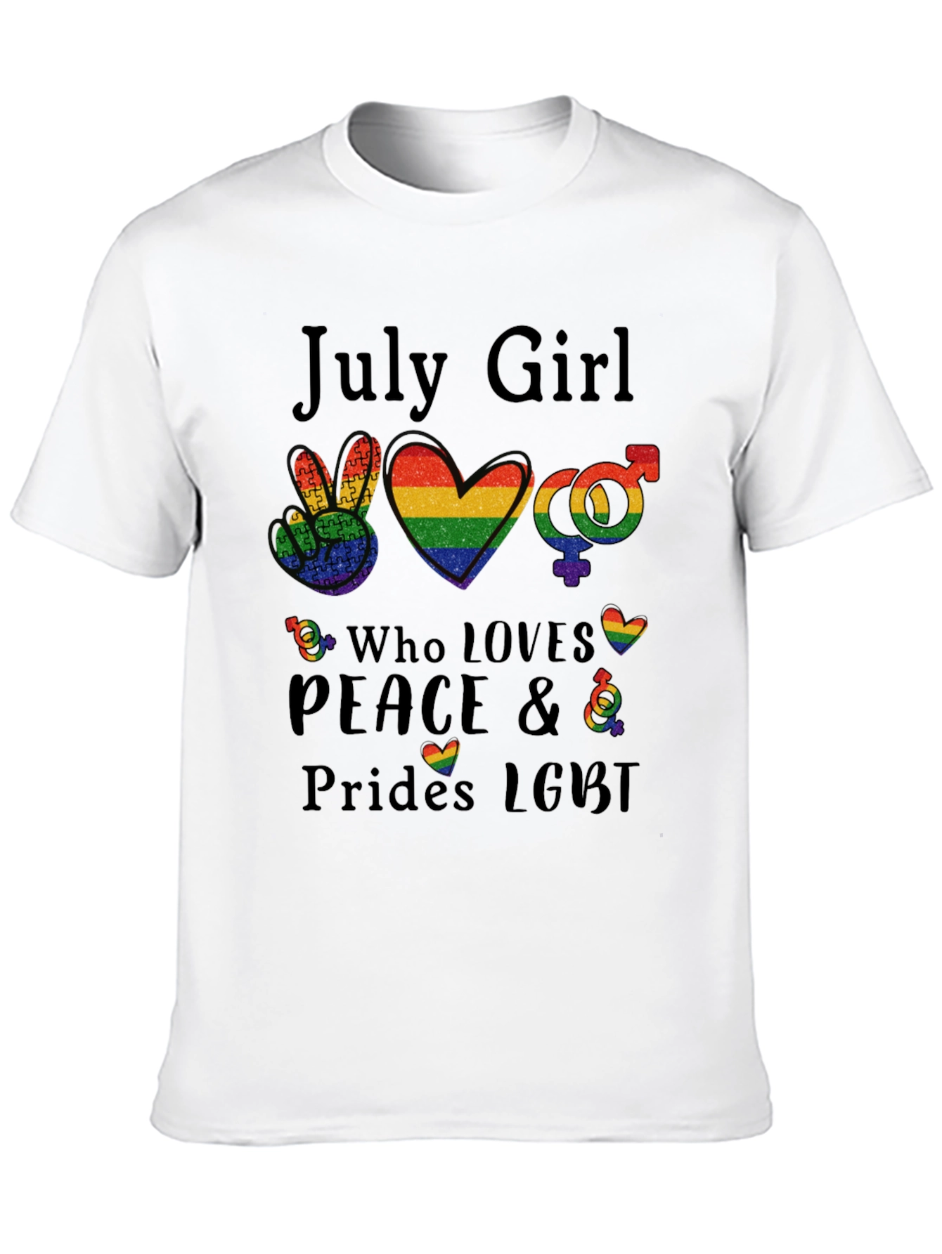July Girl LGBT Pride Rainbow T-Shirt