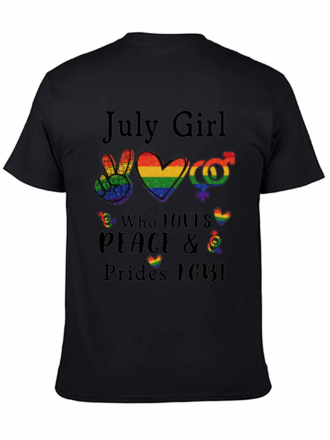 July Girl LGBT Pride Rainbow T-Shirt