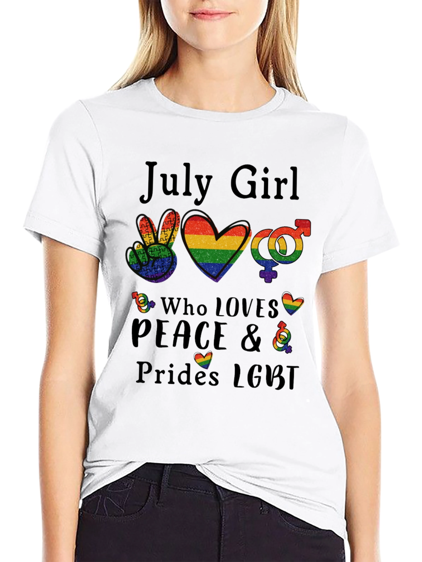 July Girl LGBT Pride Rainbow T-Shirt