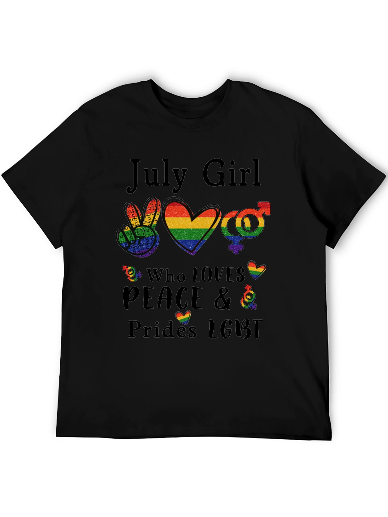 July Girl LGBT Pride Rainbow T-Shirt