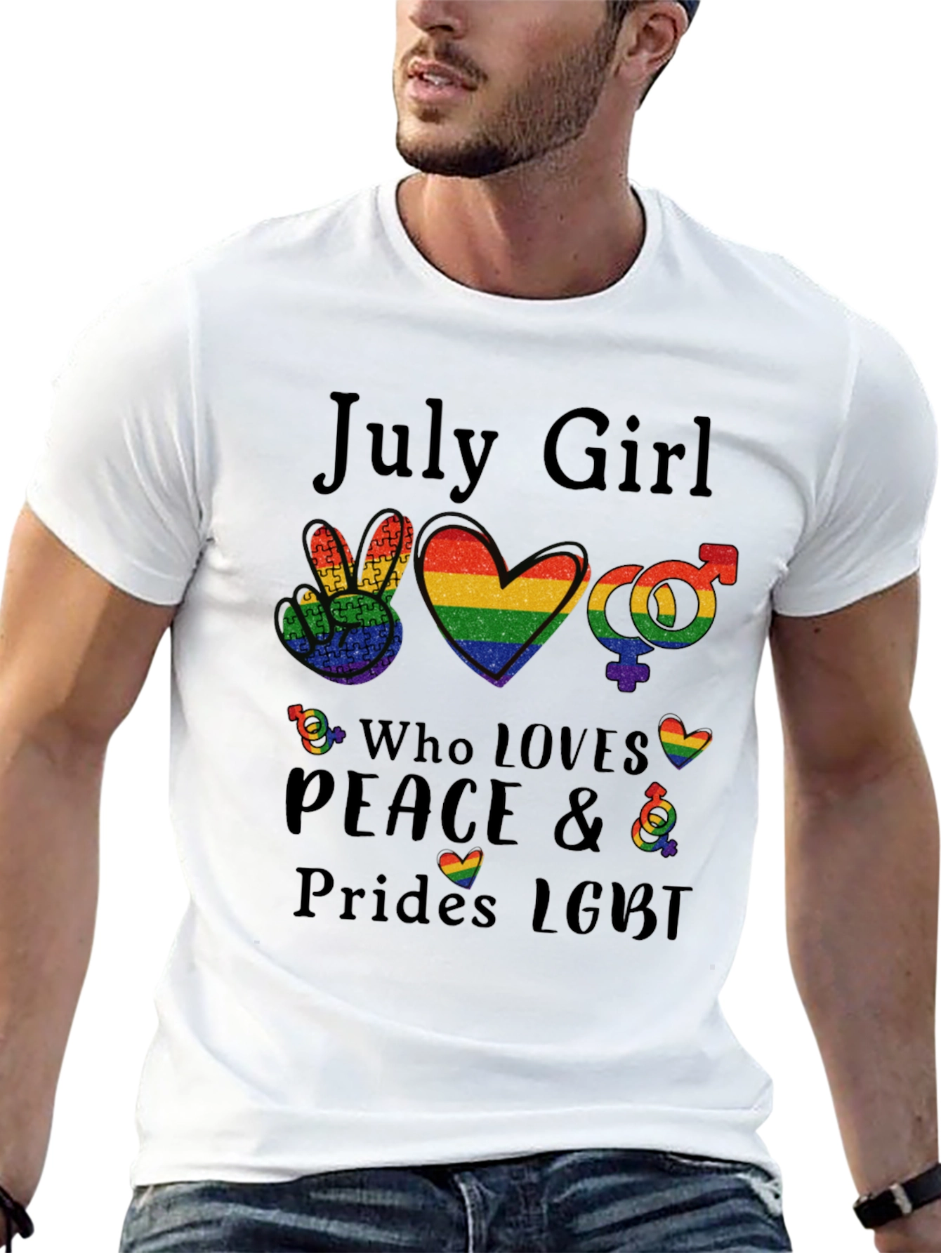 July Girl LGBT Pride Rainbow T-Shirt
