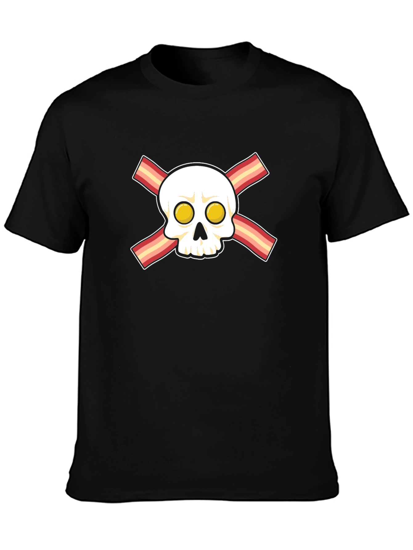 Bacon Skull Graphic T-Shirt - Novelty Foodie Tee