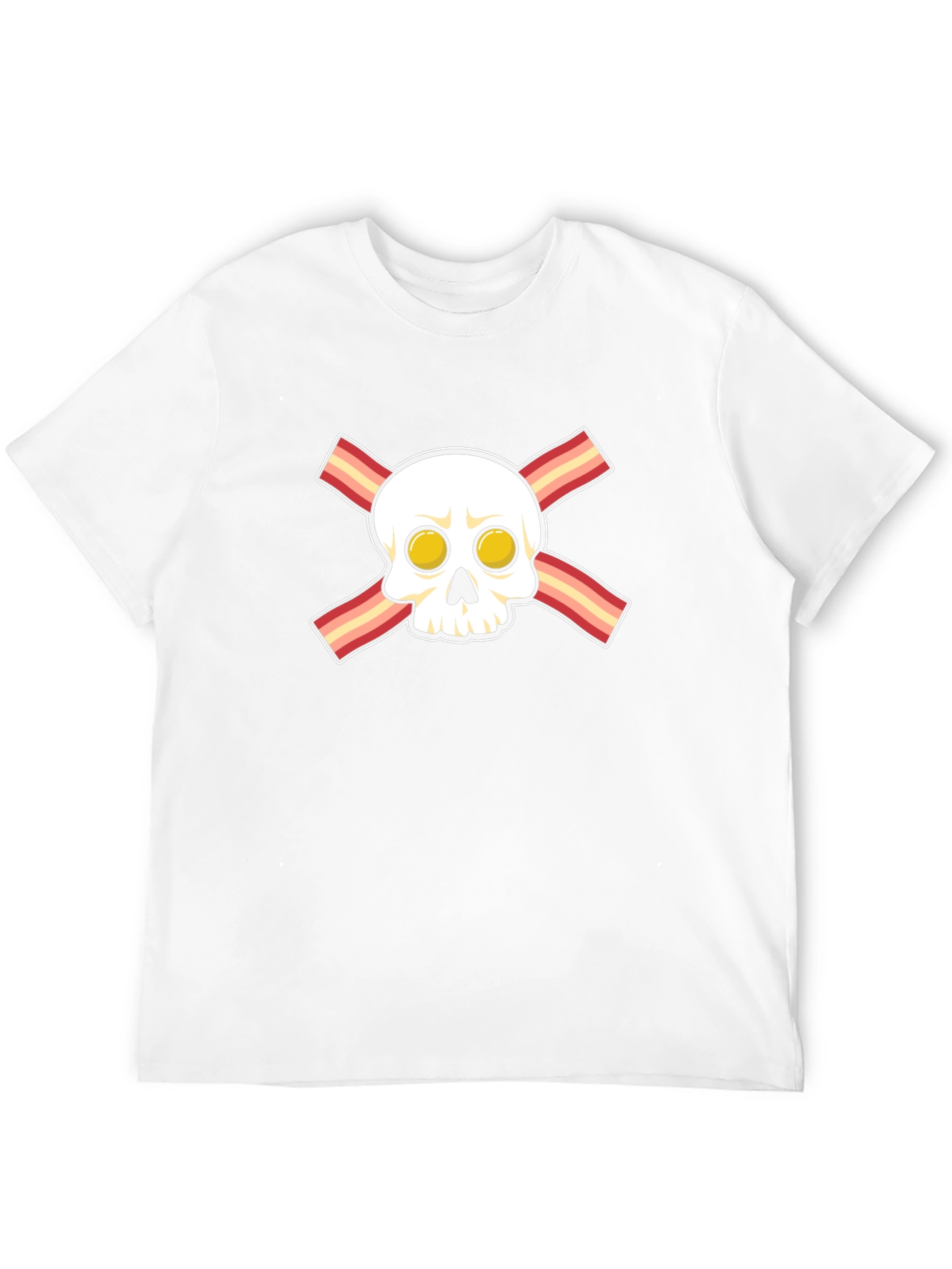 Bacon Skull Graphic T-Shirt - Novelty Foodie Tee