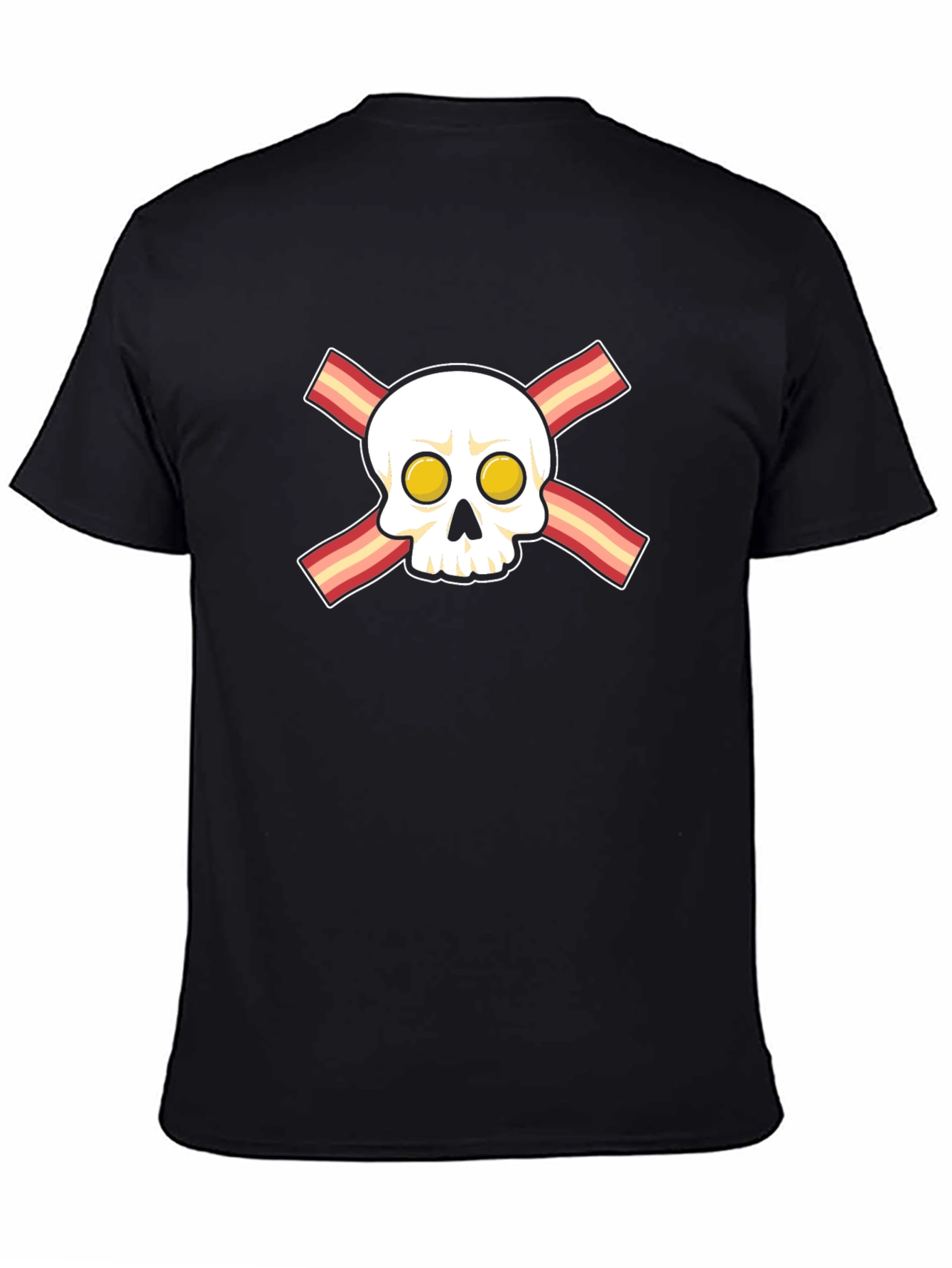 Bacon Skull Graphic T-Shirt - Novelty Foodie Tee