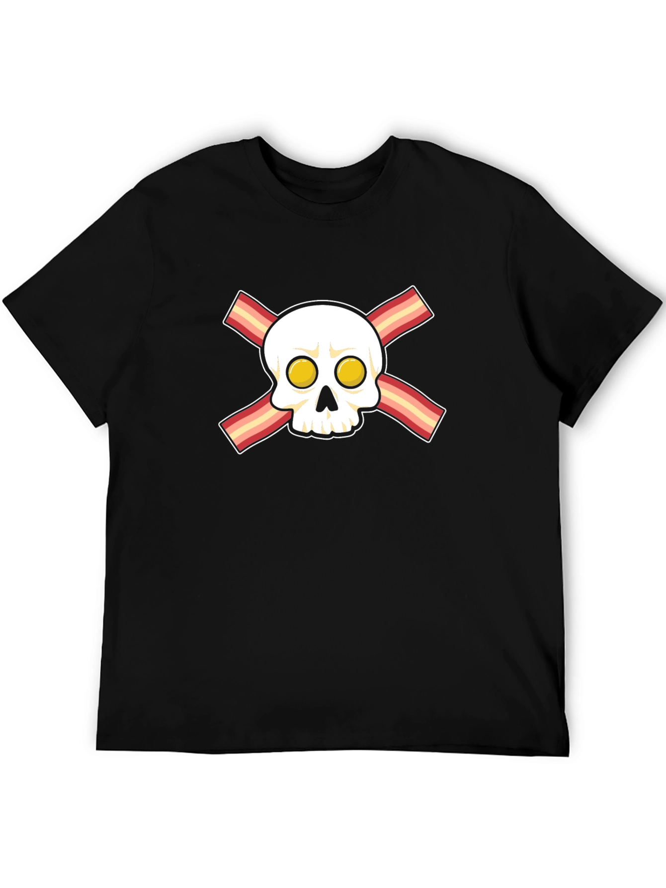 Bacon Skull Graphic T-Shirt - Novelty Foodie Tee