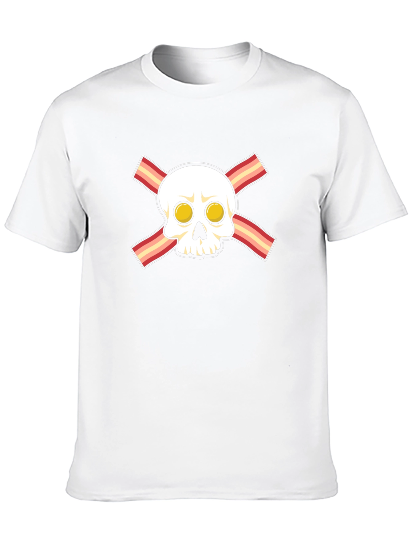 Bacon Skull Graphic T-Shirt - Novelty Foodie Tee