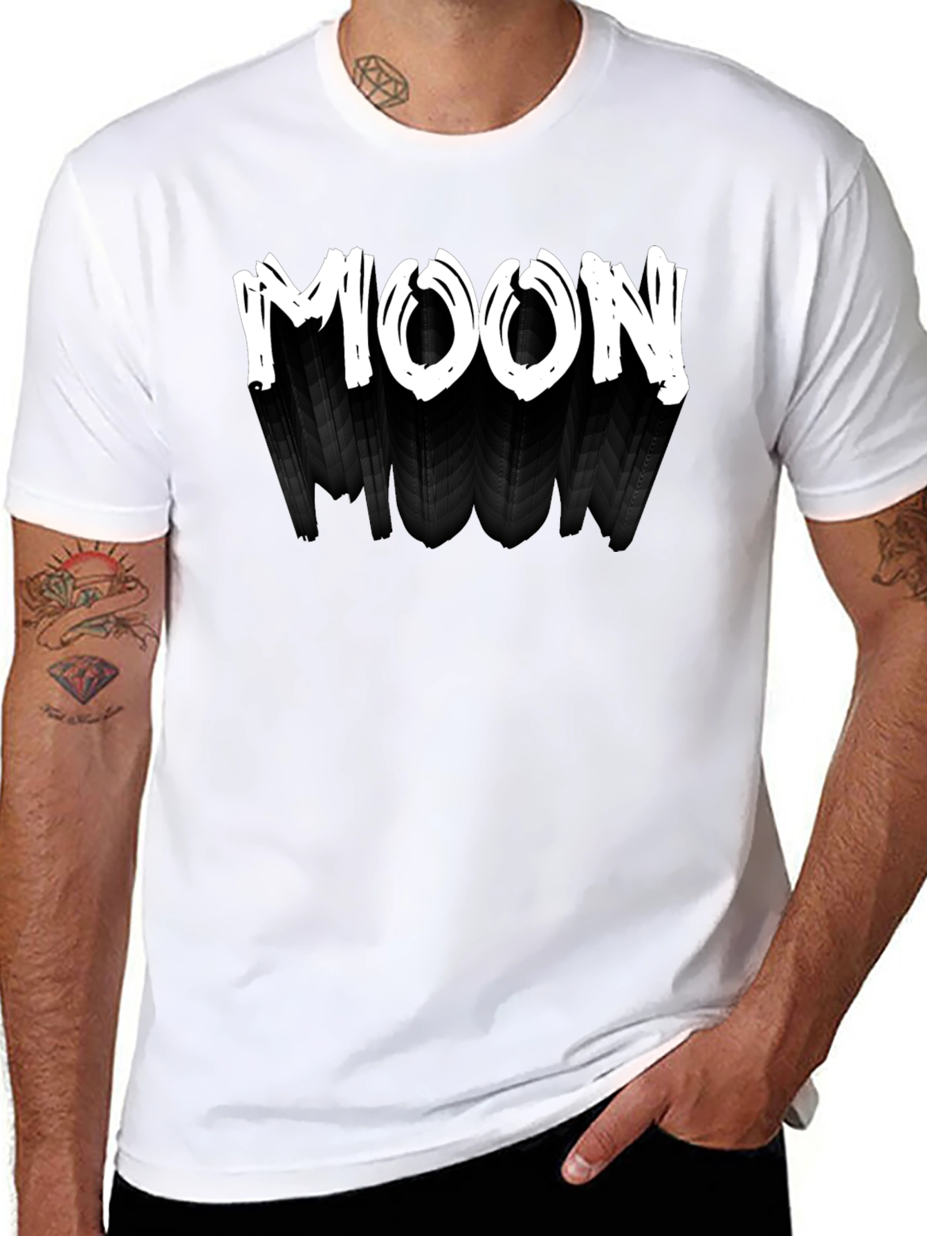Mens Black T-Shirt - MOON Design