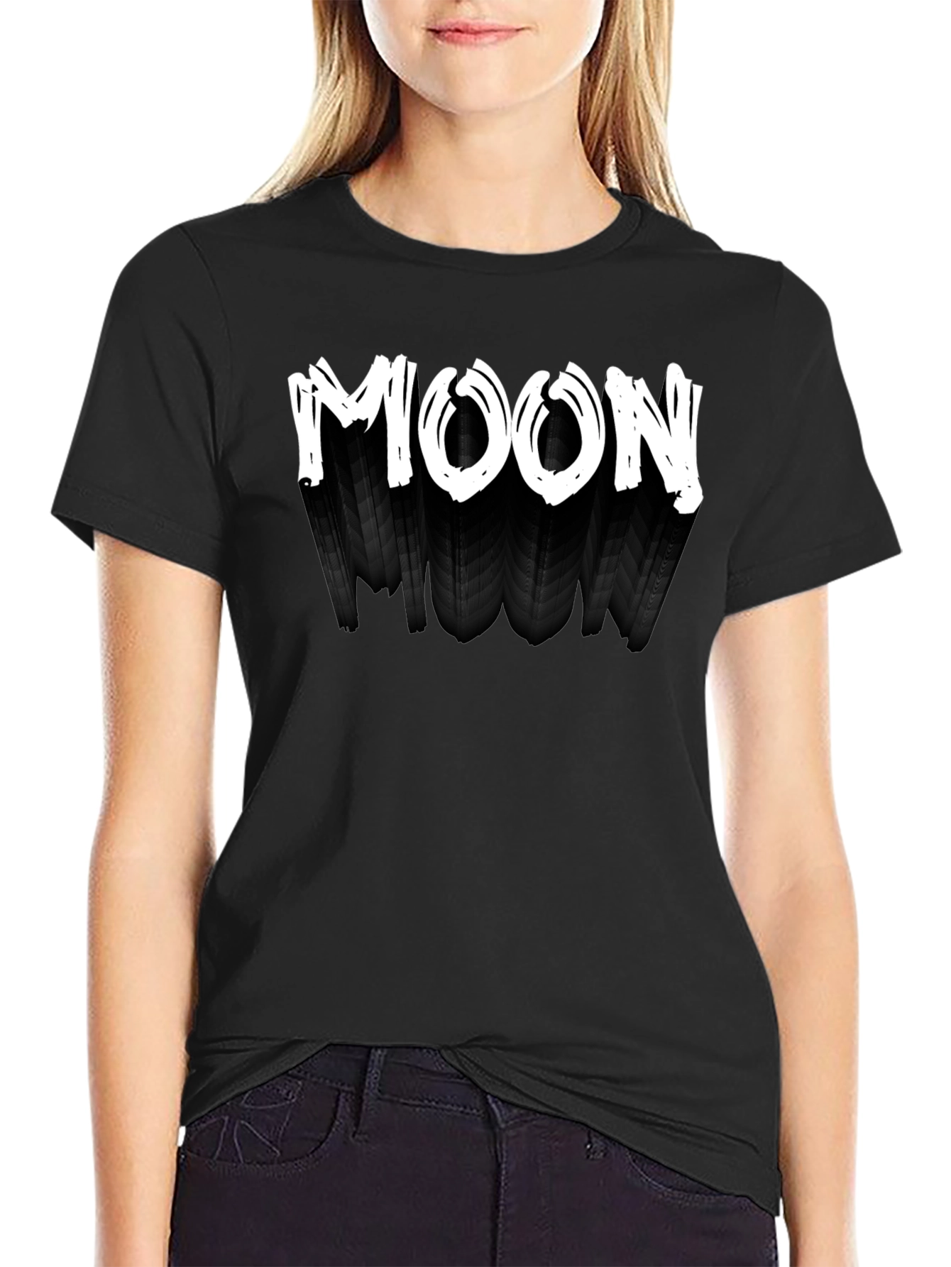 Mens Black T-Shirt - MOON Design
