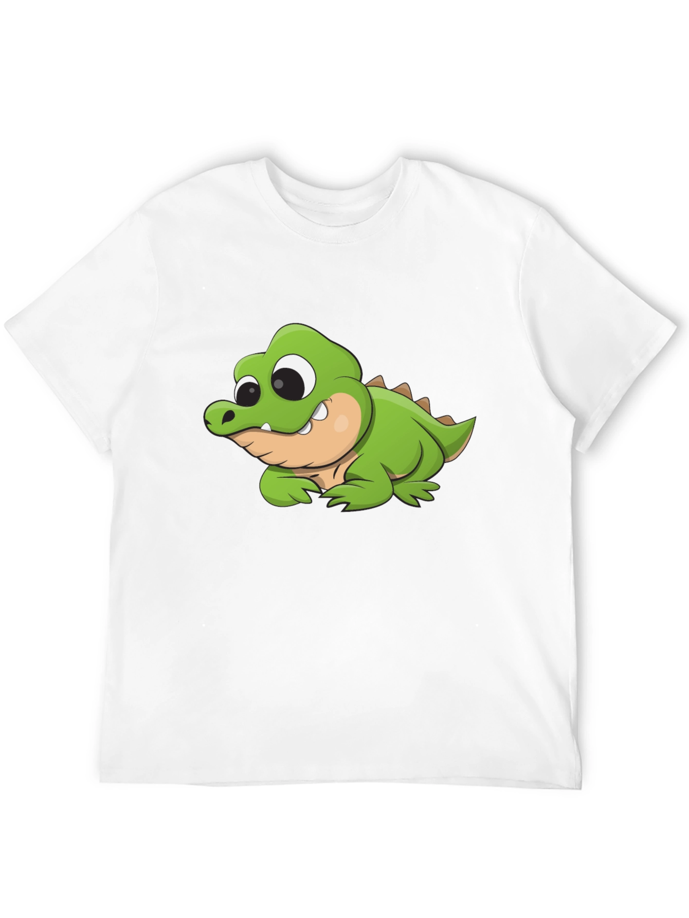 Cartoon Crocodile Graphic Black T-Shirt