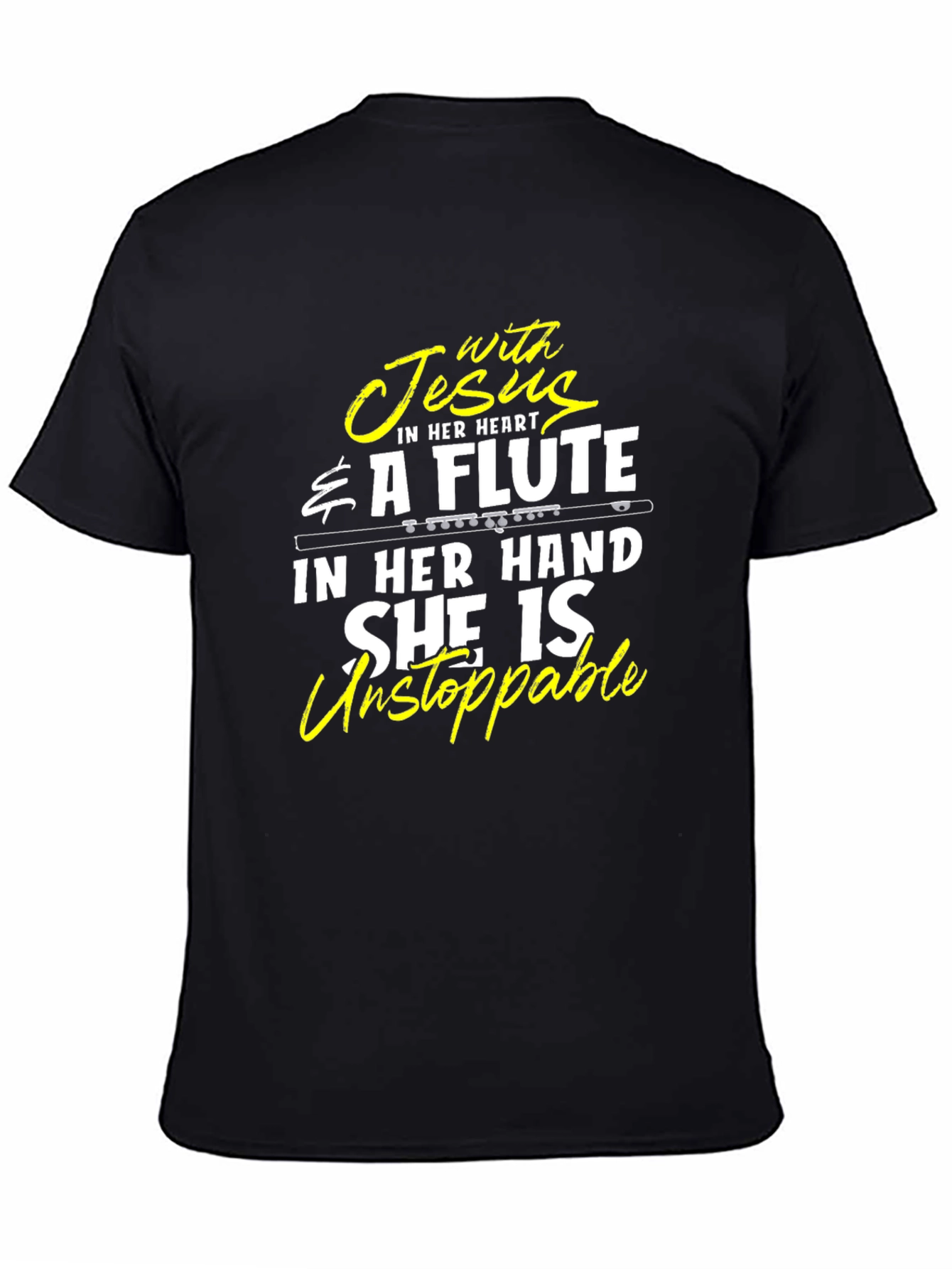 Jesus In Her Heart Flute Player T-Shirt