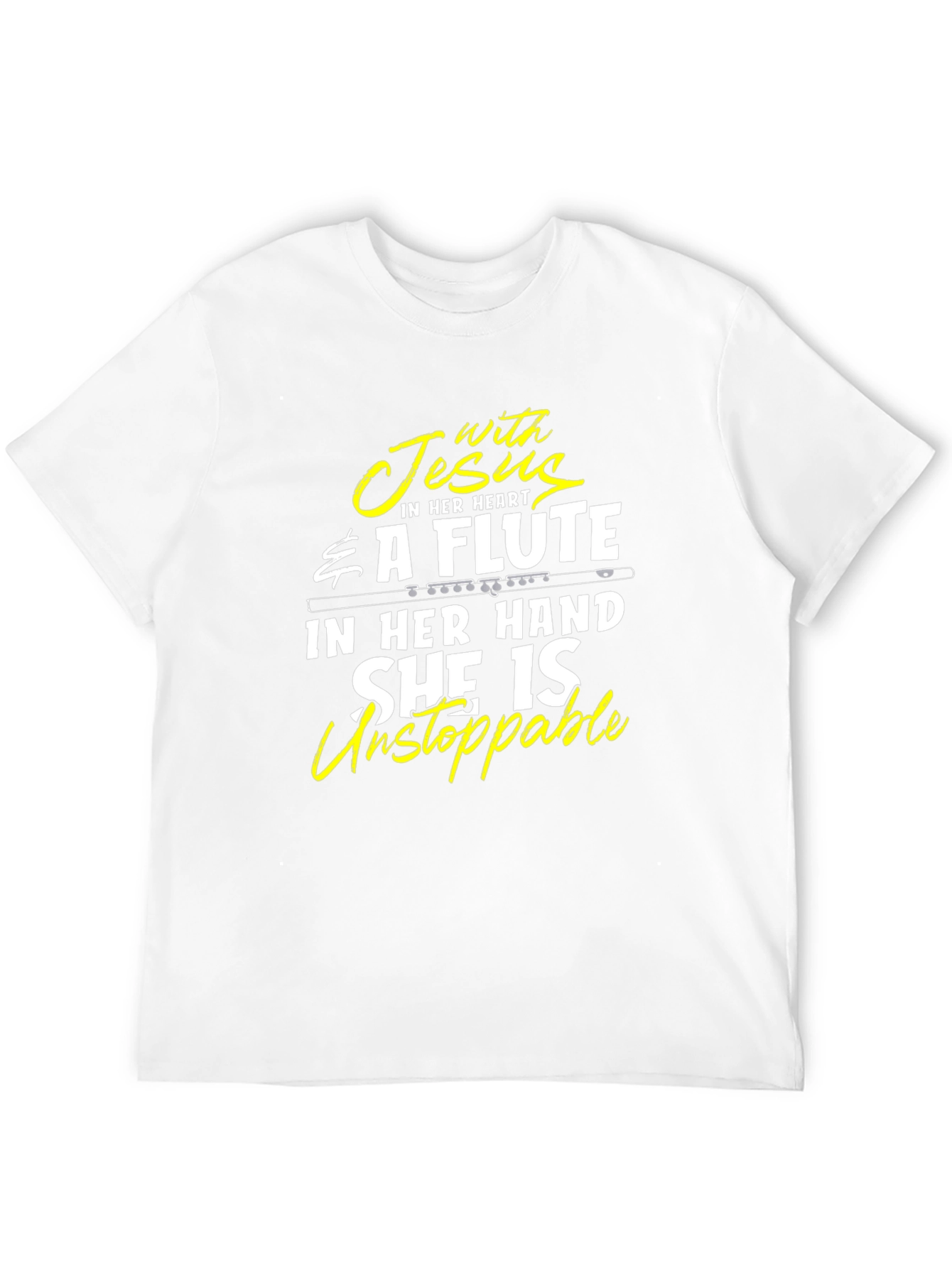 Jesus In Her Heart Flute Player T-Shirt