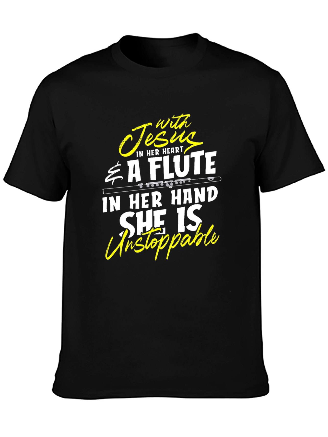 Jesus In Her Heart Flute Player T-Shirt