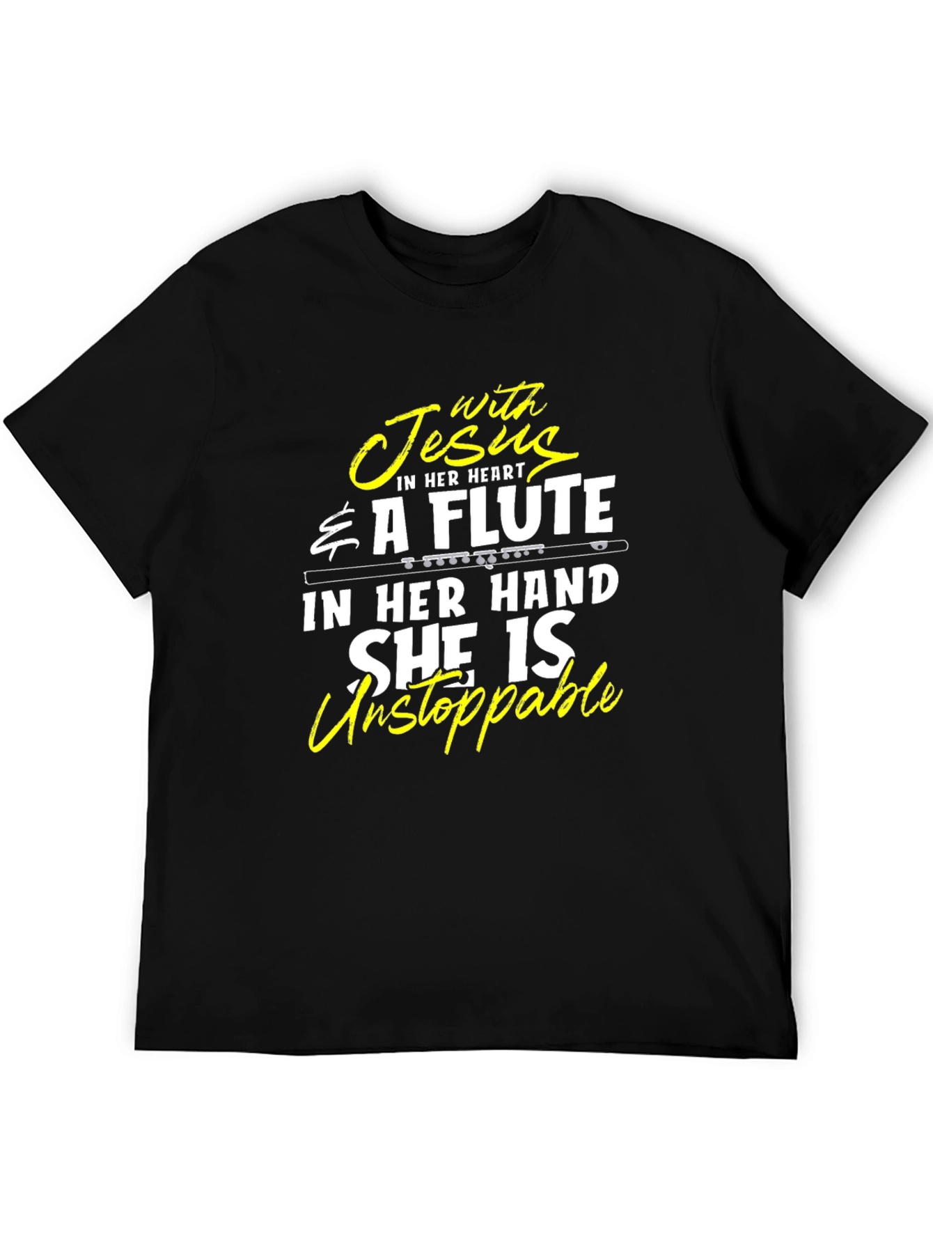 Jesus In Her Heart Flute Player T-Shirt