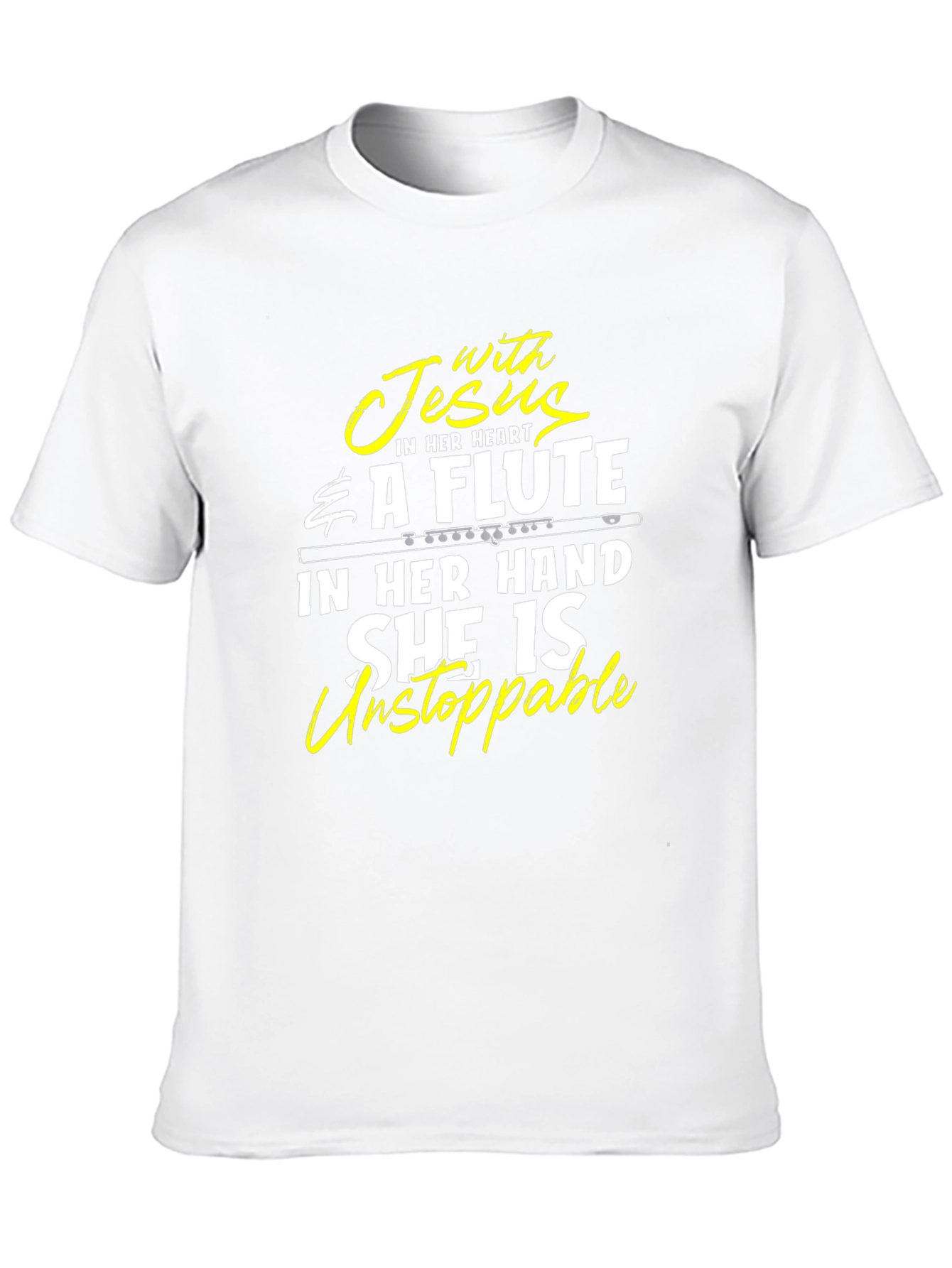 Jesus In Her Heart Flute Player T-Shirt