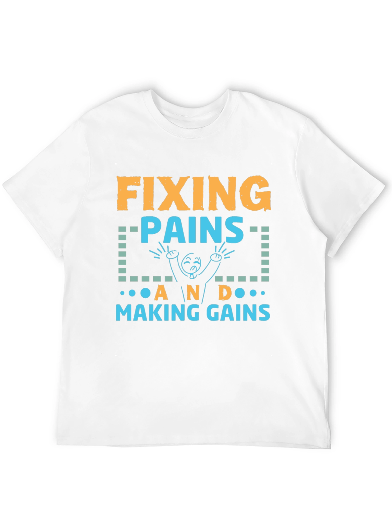 Fixing Pains Making Gains Black Graphic T-Shirt