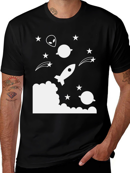 Cosmic Dreams Tee - Rocket Alien & Stars T-Shirt