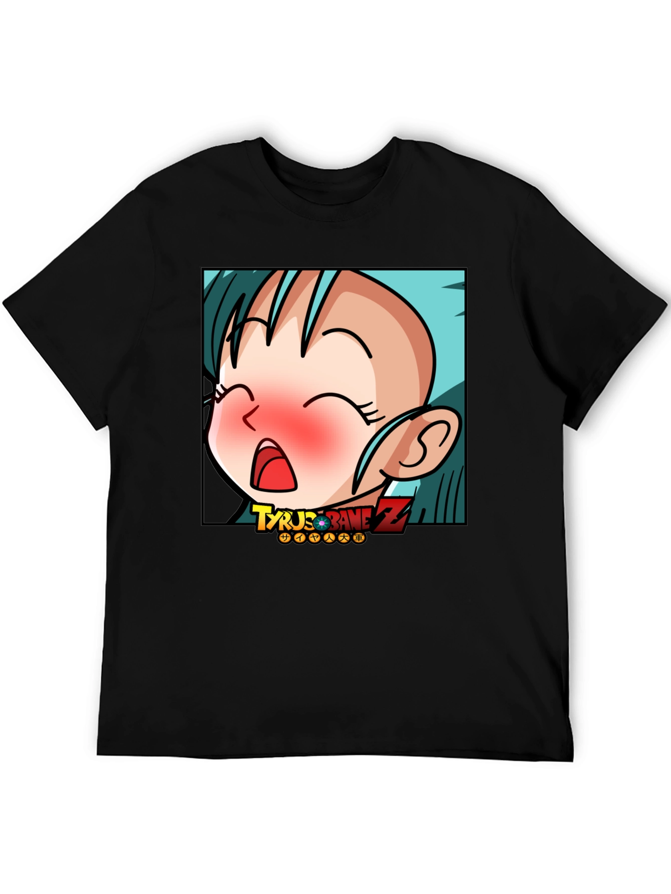 Anime Cartoon Graphic Print Black T-Shirt