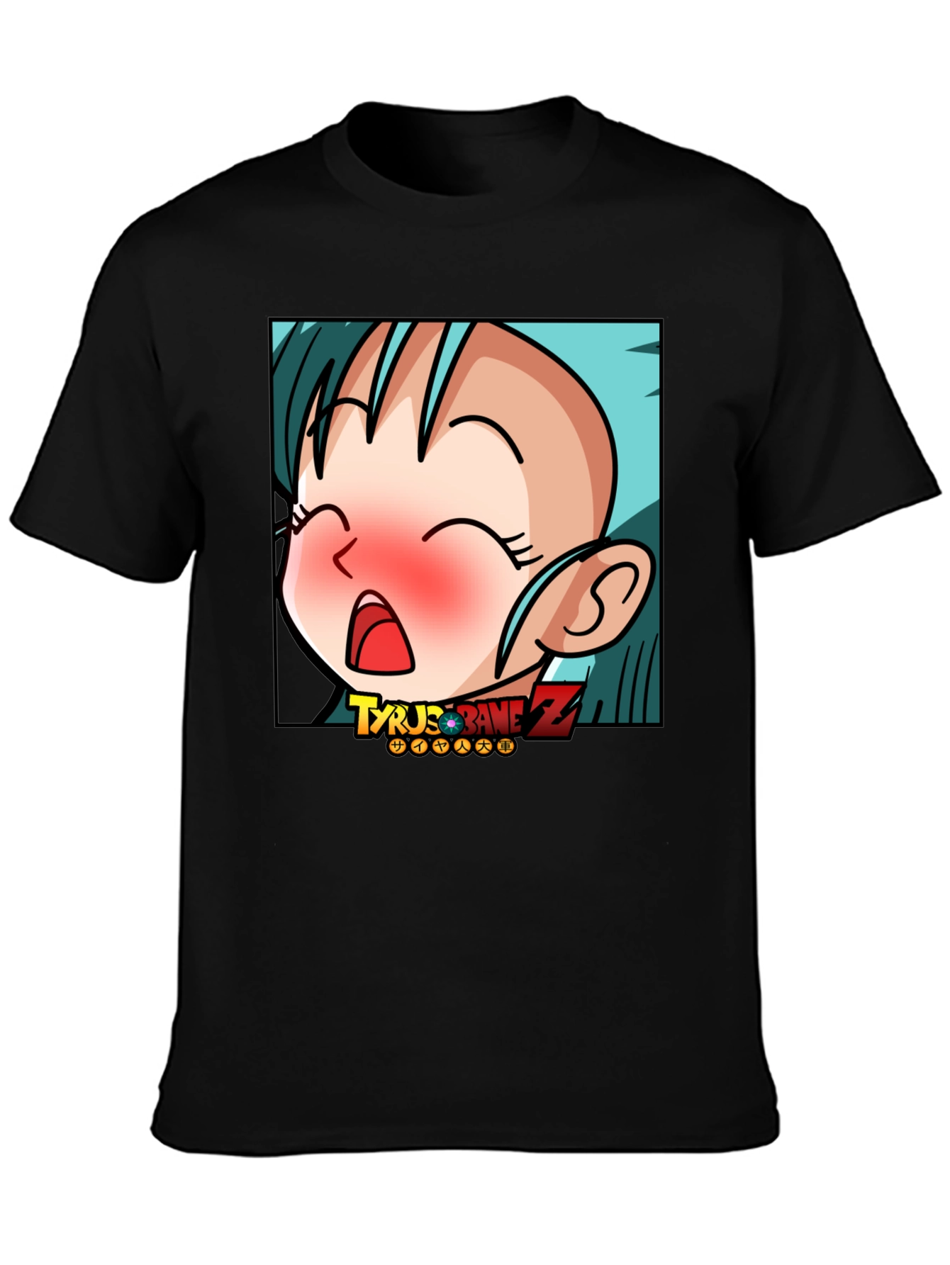 Anime Cartoon Graphic Print Black T-Shirt