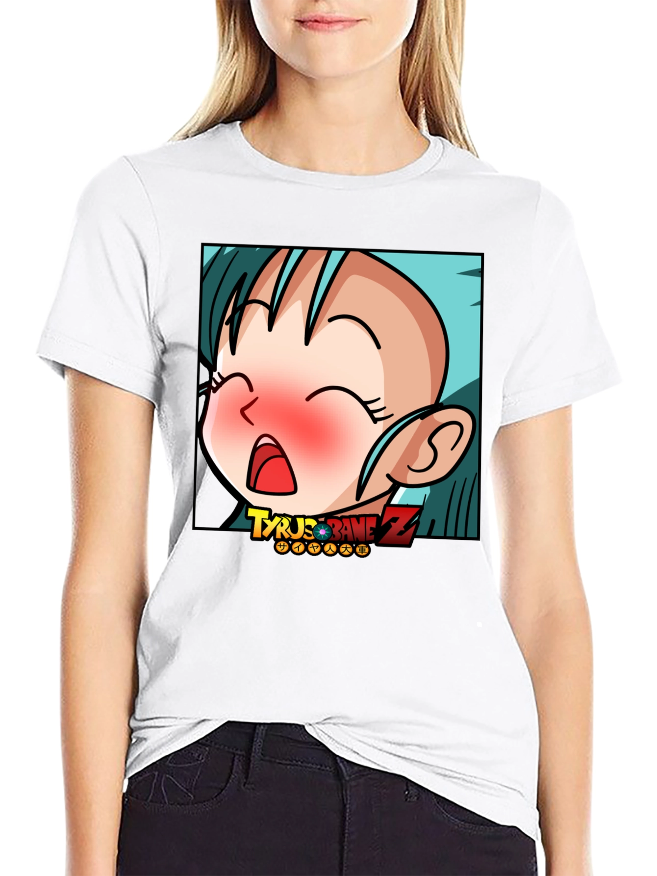 Anime Cartoon Graphic Print Black T-Shirt