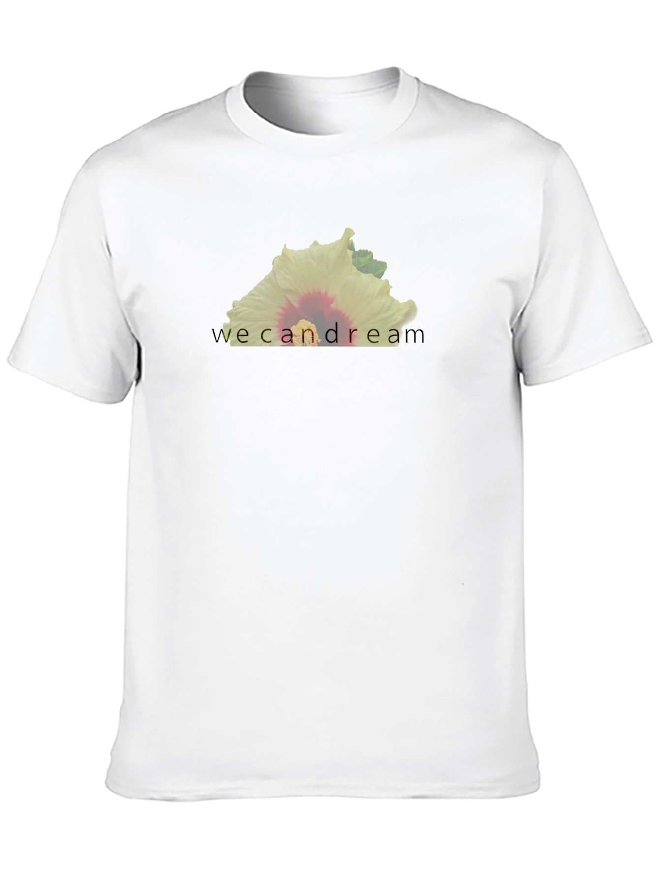 Floral Graphic Print Crew Neck Tee - Black